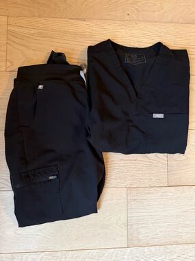 Figs scrub set, black